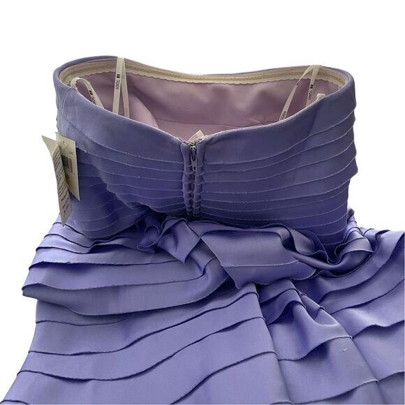 New Tadashi Shoji vintage strapless tiered lilac floor length formal gown size 4 - Picture 7 of 12